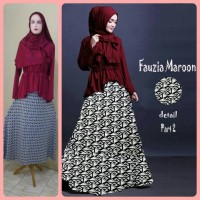 Jual Gamis Syari murah Fauzia Set Maroon (Cantik, Terbaru, Modis, Modern) Murah