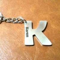 Jual Gantungan Kunci Nama Unik Initial Name Custom Stainless Steel Keychain Murah