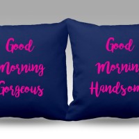 Sarung Bantal Sofa Exclusive Good Morning Navy,Pillow Cover.