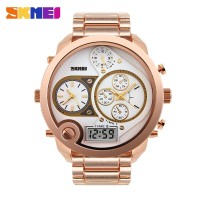 Jam Tangan Pria Rantai warna emas Original Skmei Triple Anti Air