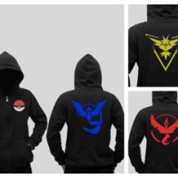 Jual jaket hoodie pokemon go resleting valor / instinc / mystic Murah