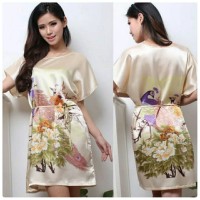 Baju Tidur Baju Santai Wanita Polyester Printing Phoenix - Gold