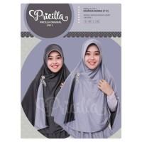 Jual Original Jilbab Bolak Balik Pricilla 2 in 1 Instan (hijab, khimar) Murah