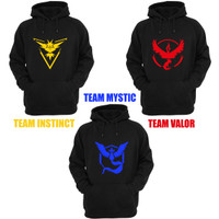 Jual jaket hoodie pokemon tanpa resleting valor / instinct / mystic Murah