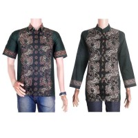 baju pasangan atau baju couple batik blus lengan panjang SBR02 hijau