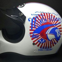 Helm Cakil Moto Racer 83 Putih / Helm Cakil HBC / Helm Cakil SNI