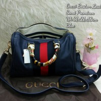 TAS GUCCI BOSTON LEATHER SEMI PREMIUM