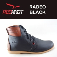 Sepatu Boots Kulit Casual Pria Murah BONUS SANDAL- Redknot Radeo Black