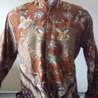 Baju Batik Anak Laki Motif Meander Cokelat Ukuran S