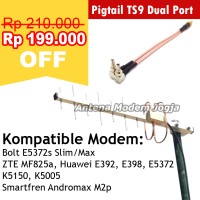 Jual Antena Modem Bolt E5372s Slim/Max Yagi Extreme I Pigtail TS9 Dual Port Murah