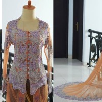 Jual Kebaya Pengantin Modern ekor brokat tile payet akad nikah model baru Murah