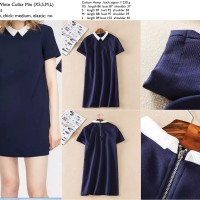 40590 BAJU COLLAR DRESS KERAH SIMPLE POLOS DINNER CANTIK ZALORA WANITA