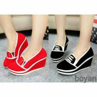 Sepatu Wedges Boots Casual Formal Sepatu Wanita Kerja Branded Jual