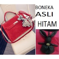 429902 RED TAS HERMES BRANDED BAG SATCHELS SUEDE BELUDRU HALUS VELVET
