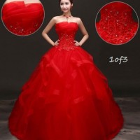 Jual Wedding dress organza bordir kemben gaun pengantin import 88801 Murah