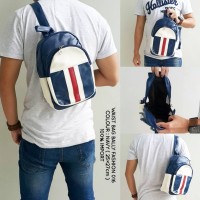 WAIST BAG BALLY FASHION NAVY 016 TAS SLINGBAG IMPORT MURAH BAGUS BARU