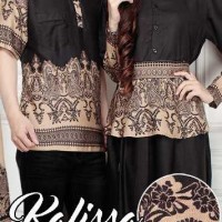 Jual Baju Couple Muslim / Gaun Batik Gamis CP kalissa hitam 10159 Murah
