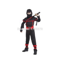 Jual kostum KAOS ANAK NINJA HITAM GARIS MERAH/ HALLOWEEN COSTUME Murah