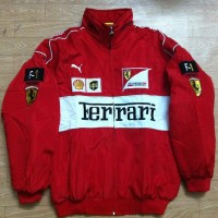 Jaket Racing Balap F1 Moto GP Bordir Ferrari A191-red/white