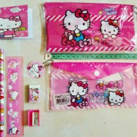 Jual Paket Alat Tulis Lengkap/Tas Hello Kitty/Kotak Pensil Murah