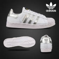 SEPATU ADIDAS SUPERSTAR WOMEN PUTIH SILVER MADE IN VIETNAM 100% IMPORT