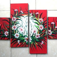Jual Lukisan Bunga Merah Murah