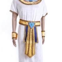 Jual Cosplay Halloween Costume Kostum Pria Dewasa Raja Mesir Warna Putih Murah