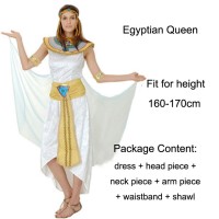 Jual Cosplay Halloween Costume Kostum wanita Dewasa Ratu Mesir Warna Putih Murah
