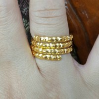 Cincin Ulir Rotan 3 Lapis Emas