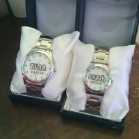 Jual Jam stainless rantai silver couple custom bisa pakai nama/tanggal/foto Murah