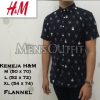 Jual Kemeja Flanel H&M Motif Slim Fit Lengan Tangan Pendek Flannel Murah