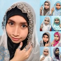 Hijab / Jilbab Instan Hoodie Pesta - Hitam