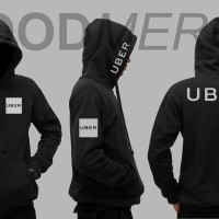 Jaket Uber Online Hoodie Zipper - Hitam 4