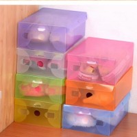 Jual box / kotak sepatu plastik transparan warna warni Harga murah Murah