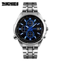 Jam Tangan Pria Rantai warna putih Original Skmei biru