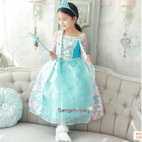 Jual KOSTUM FROZEN FLOWER Baju Pesta Dress Sayap Anak Import Elsa Branded Murah