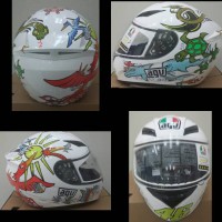 helm AGV K3 motif white zoo