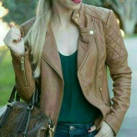 jaket semi kulit wanita gaya