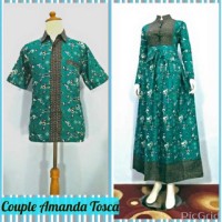 Jual Baju Couple Sarimbit Gamis Batik Amanda Tosca, Busui, Bahan Katun Murah
