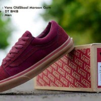 sepatu casual pria vans old school maroon sol gum premium