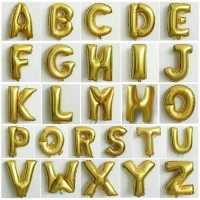 Jual Balon Foil Huruf/Nama/angka/nomer/tulisan warna gold Murah