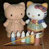 Jual Mainan Edukatif Mewarnai Celengan Keramik Hello Kitty Murah