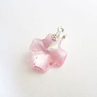 Jual Liontin Kristal Swarovski Motif Salib Pink Light Rose Pendant Kalung Murah