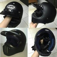 Jual Helm Retro Classic Cakil Hitam Polos Murah