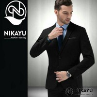 Jual BLAZER NEW MODRIC BLACK, JAS SEMI FORMAL PRIA DESAIN SLIMFIT Murah