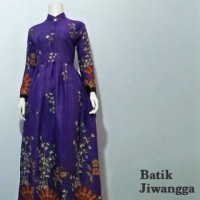 Jual Terbaru Baju Gamis Batik Wanita Kipas Ungu, Busui, Baju Pesta Murah