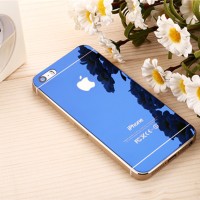 Jual Tempered Glass Mirror Front-Back Set iPhone 6/6S Plus - Blue Murah