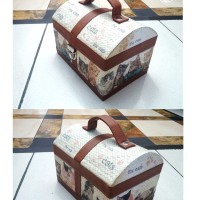Tas pandan kerajinan tangan coklat krem decoupage