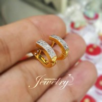 TERMURAH Giwang Anting Emas BERLIAN Eropa Natural Diamond