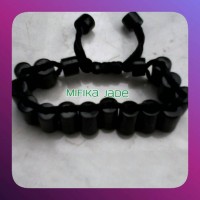 Jual gelang giok hitam tipe rantai bisa stell Murah